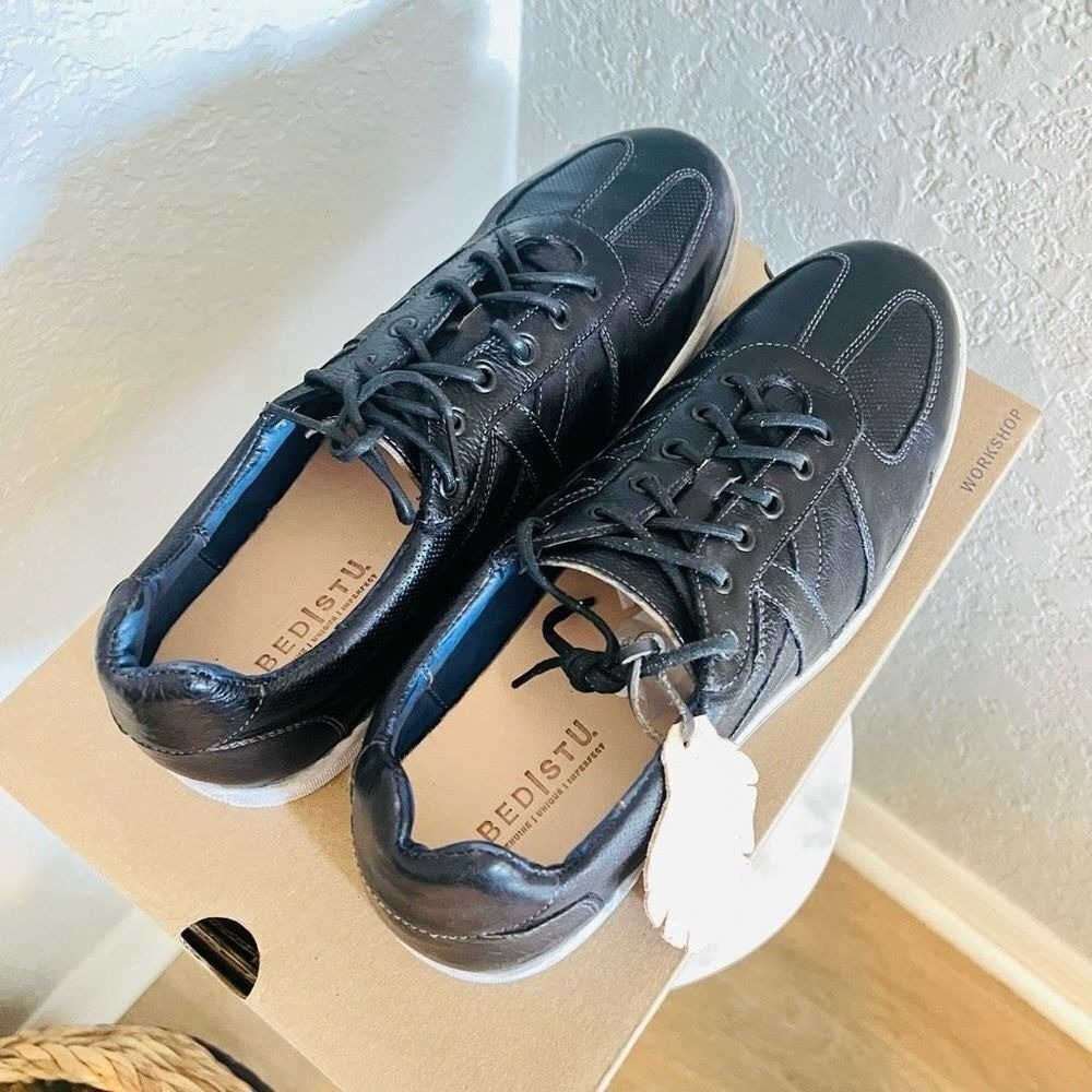 BED STU Men's Muller Leather Sneaker, Pre-Scuffed, Designer, Navy, Size 11.5 NWT - Picture 7 of 17